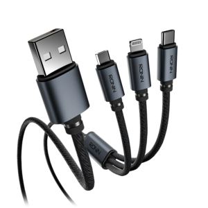 Ronin Smash R-2015 3-in-1 Charging Cable (Lightning, Micro USB & Type-C)
