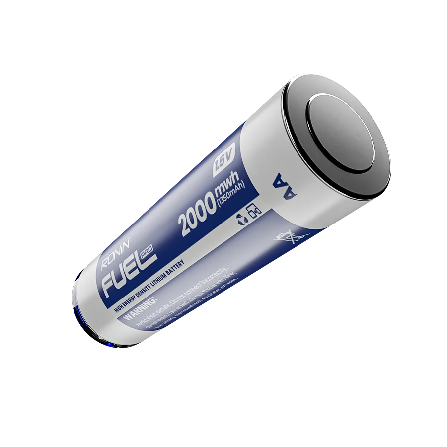 Fuel Pro AA battery showing its flat negative terminal.